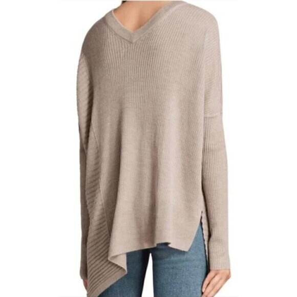 Allsaints Keld Olivo V Neck Ribbed Wool Blend Sweater - XS/S, OVERSIZED! - Picture 10 of 11